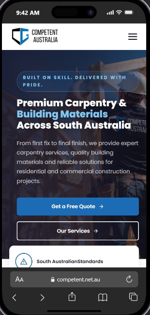 Competent Building Solutions — mobile view