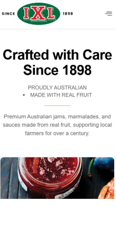 IXL Foods — mobile view