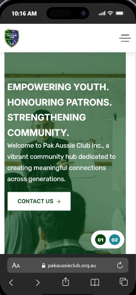 Pak Aussie Club — mobile view
