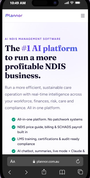 Plannor (In Development) — mobile view
