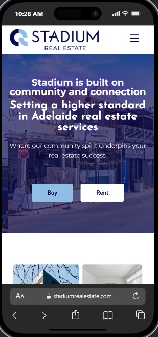 Stadium Real Estate — mobile view