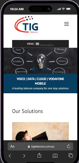 TIG Telecom — mobile view